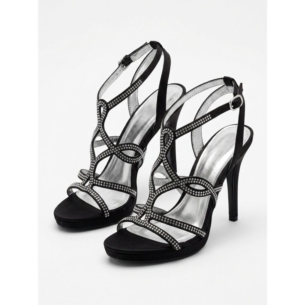 Black and Silver Sandals by Nina Size 8